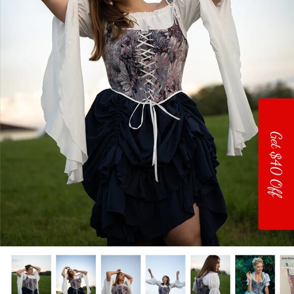 NWT Scarlet Darkness Renaissance Corset, 3X - Picture 3 of 3